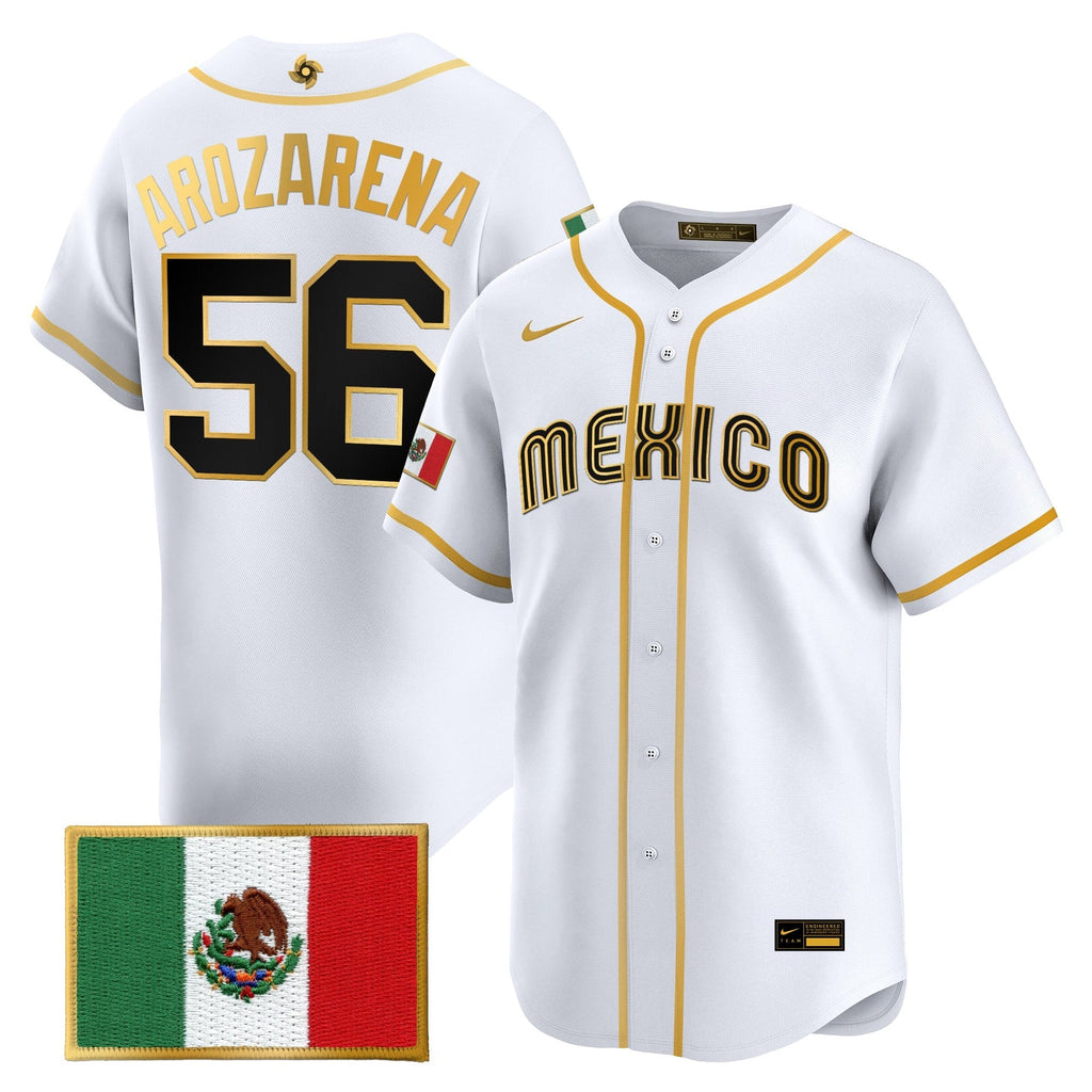 Team Mexico World Baseball Classic Gold Vapor Premier Jersey - All Stitched