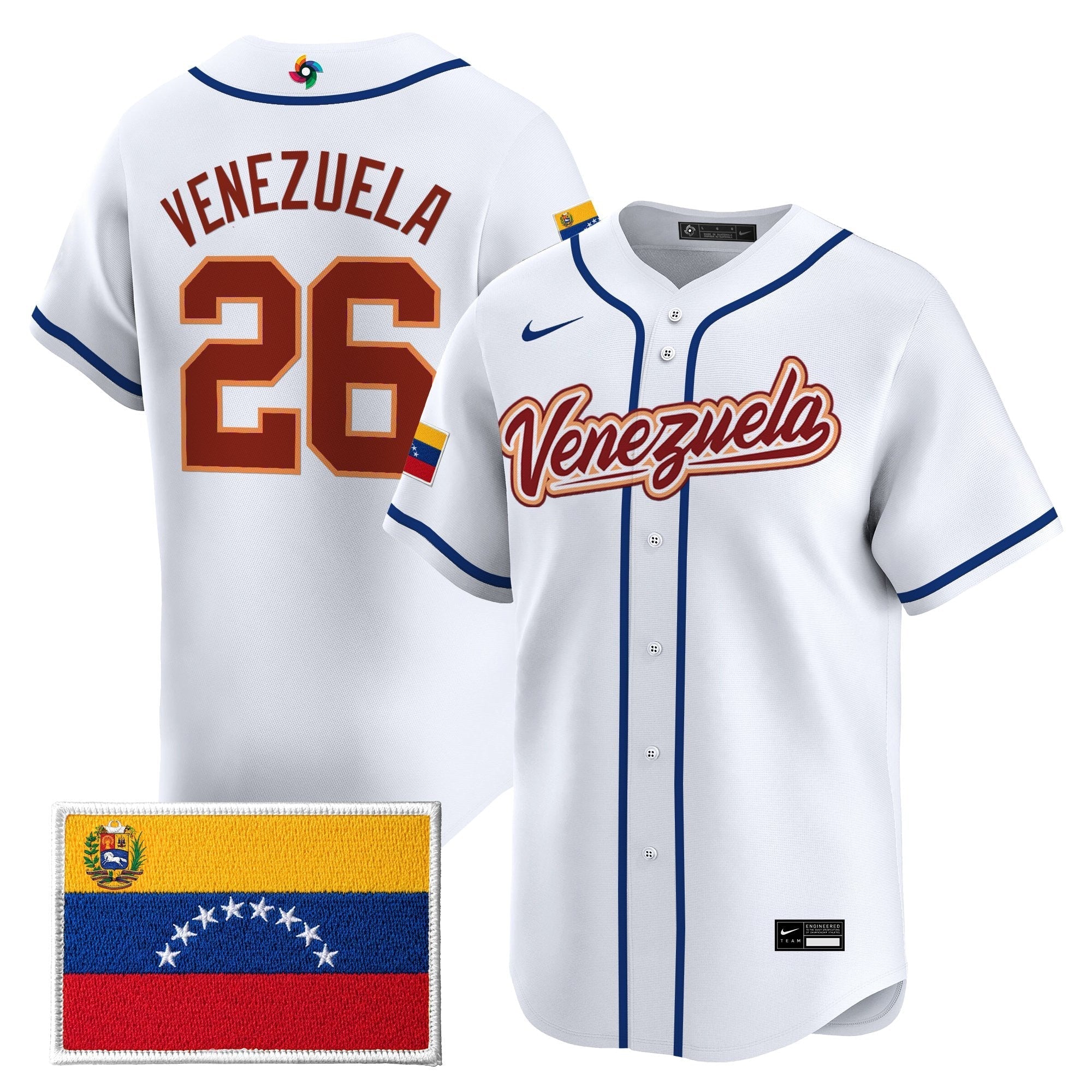 Team Venezuela World Baseball Classic Gold Vapor Premier Jersey - Stitched