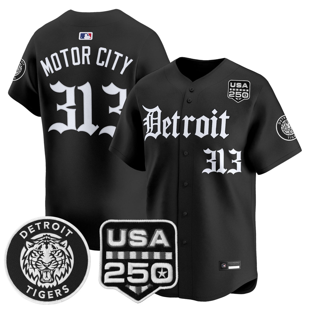 DET âGothic Editionâ Vapor Premier Limited Jersey - All Stitched
