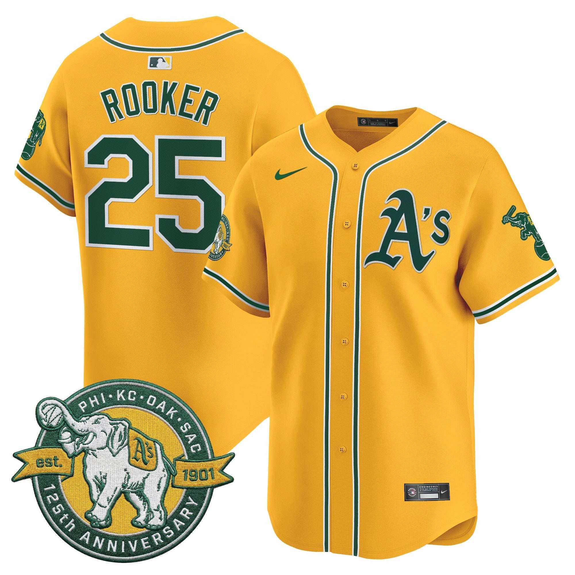 OAK 125th Anniversary Patch Vapor Premier Limited Jersey - All Stitched