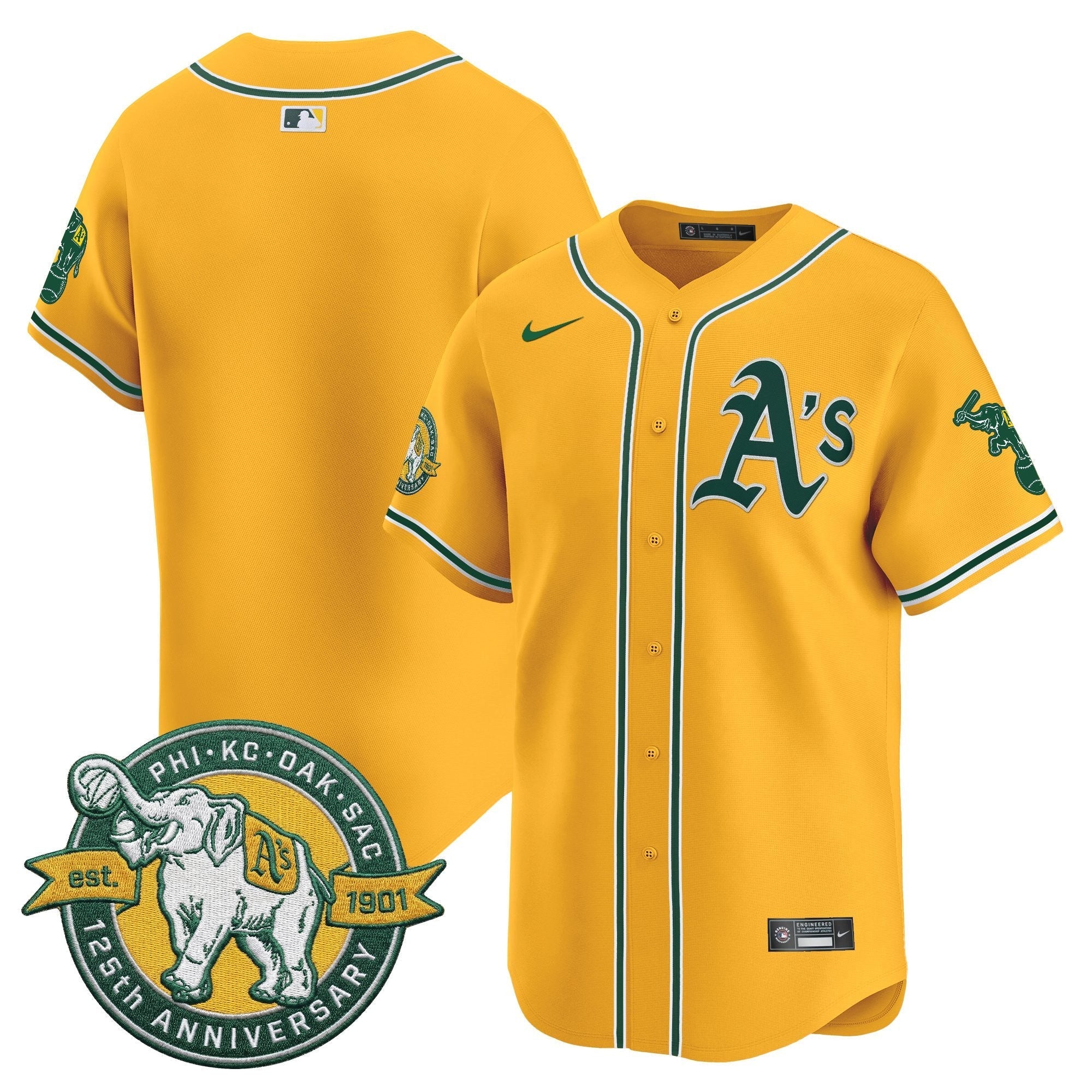 OAK 125th Anniversary Patch Vapor Premier Limited Jersey - All Stitched