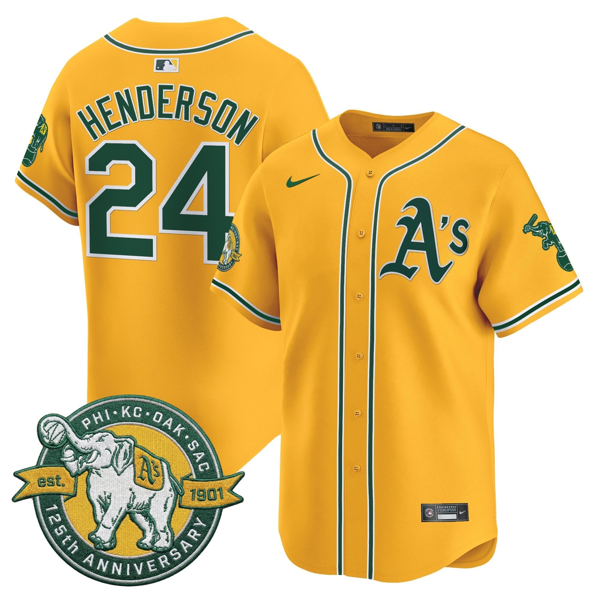 OAK 125th Anniversary Patch Vapor Premier Limited Jersey - All Stitched