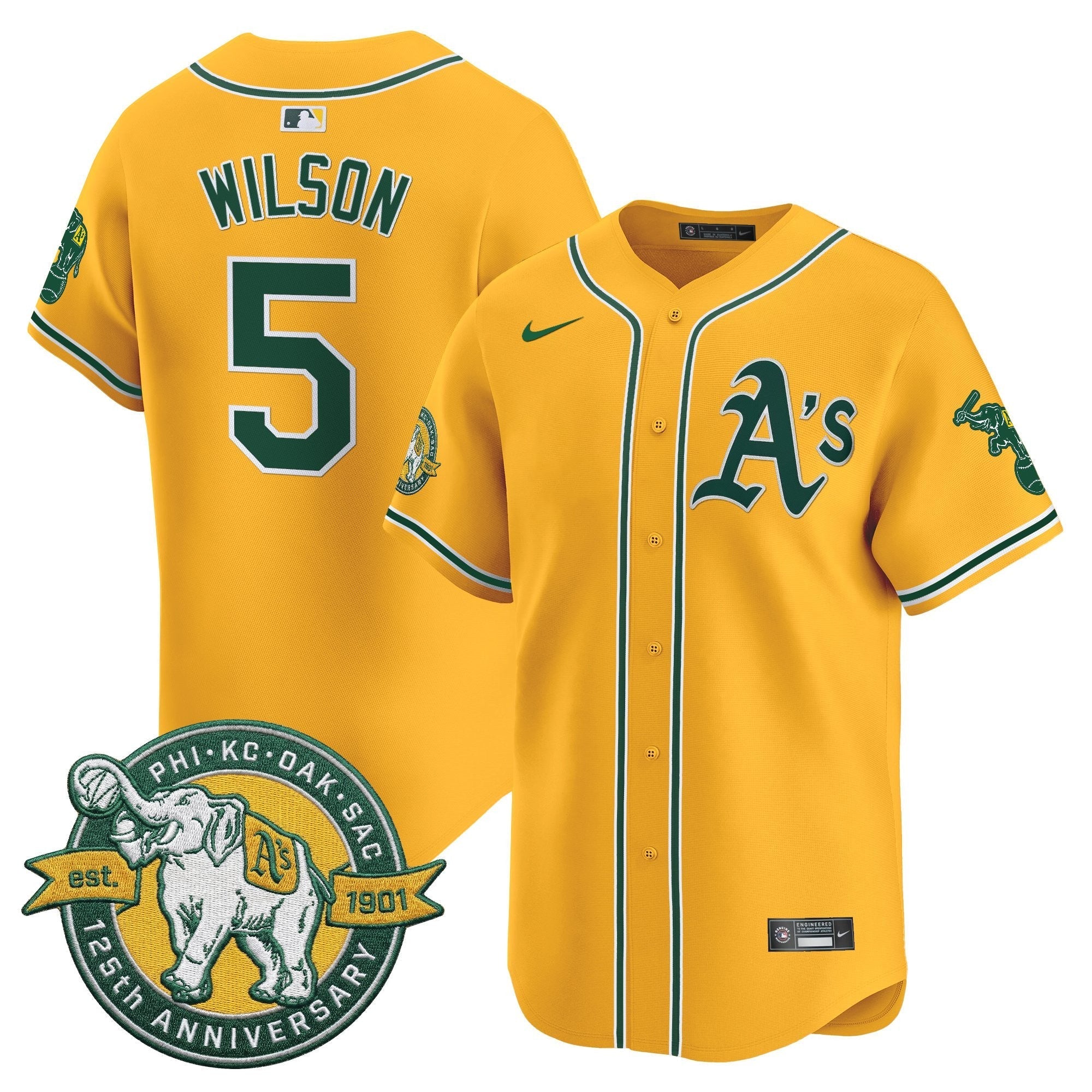 OAK 125th Anniversary Patch Vapor Premier Limited Jersey - All Stitched