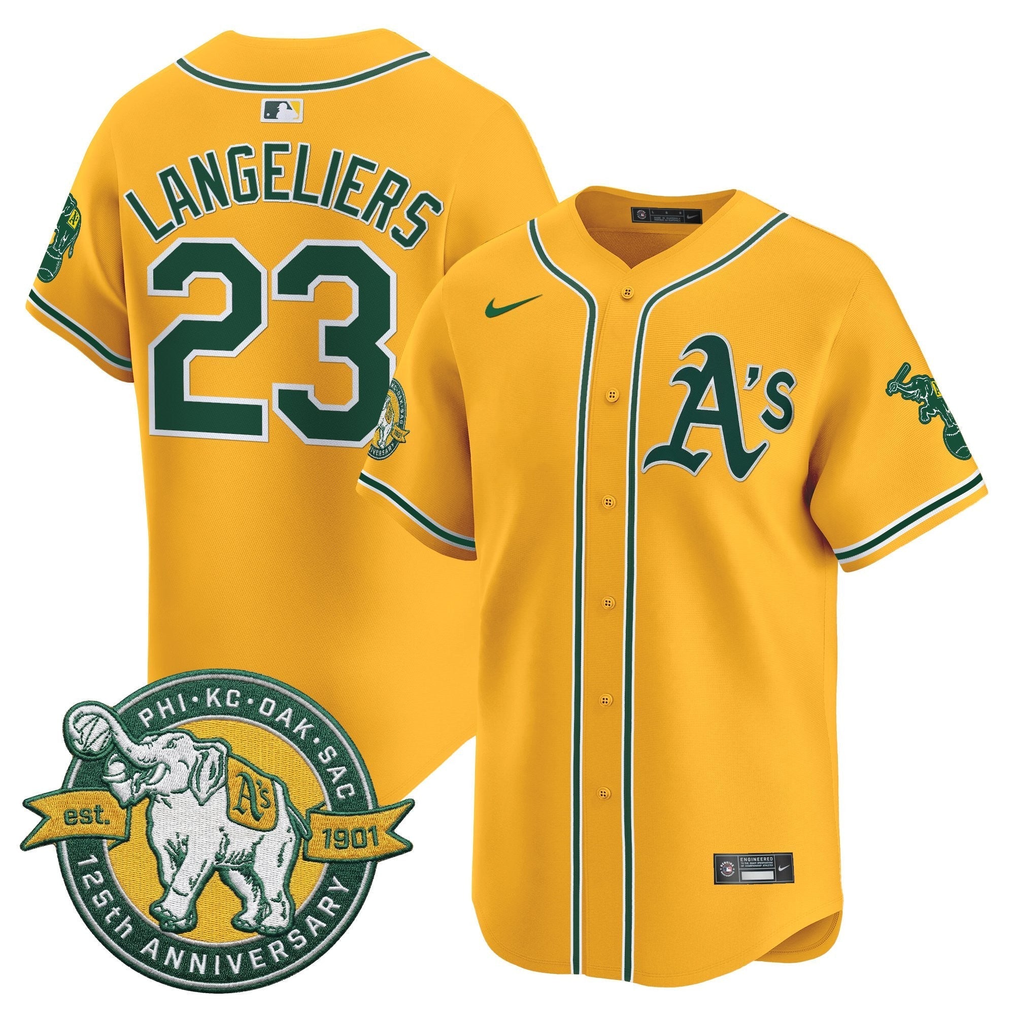 OAK 125th Anniversary Patch Vapor Premier Limited Jersey - All Stitched