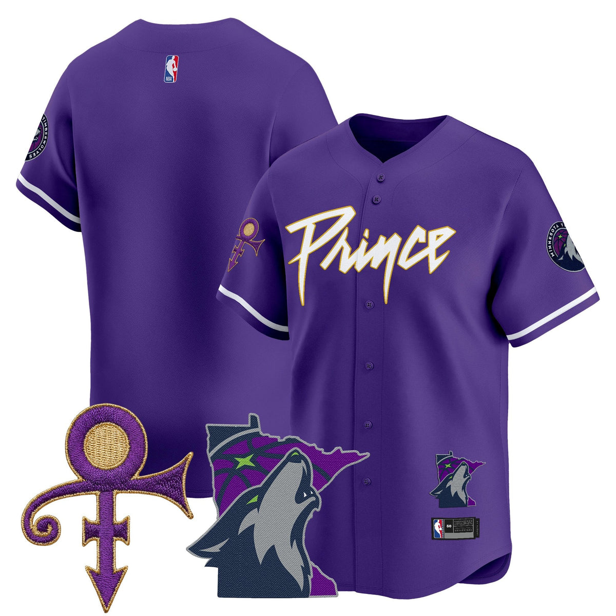 MIN Prince Patch Vapor Baseball Jersey - Stitched
