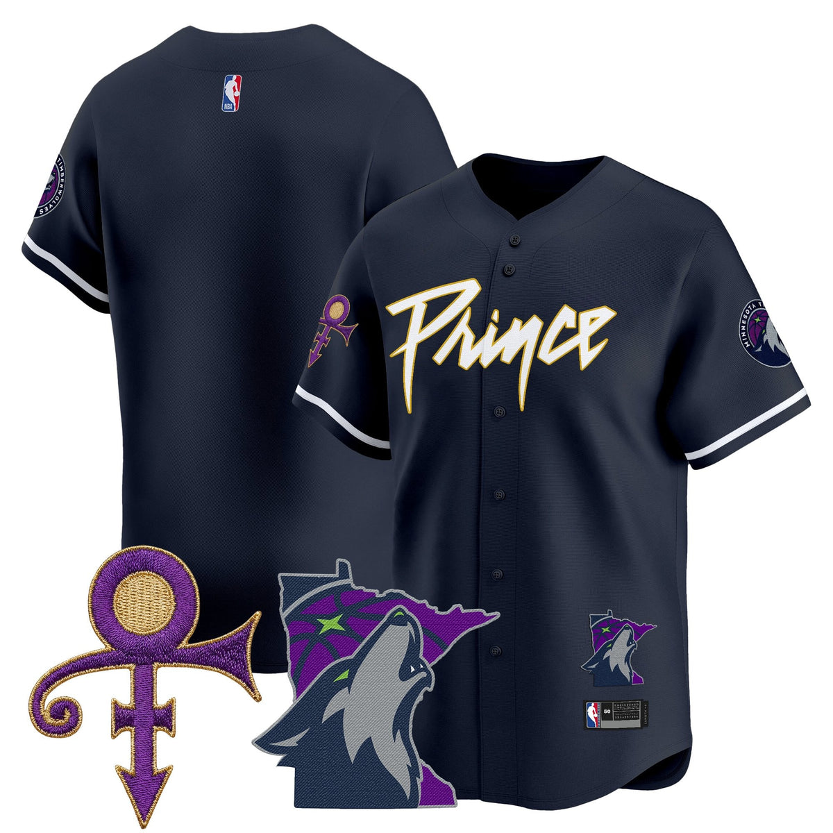 MIN Prince Patch Vapor Baseball Jersey - Stitched
