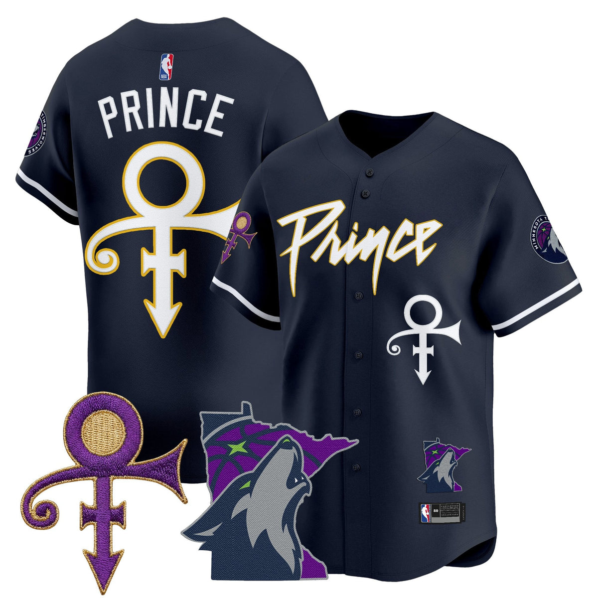 MIN Prince Patch Vapor Baseball Jersey - Stitched