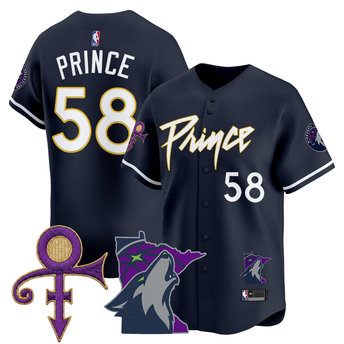 MIN Prince Patch Vapor Baseball Jersey - Stitched