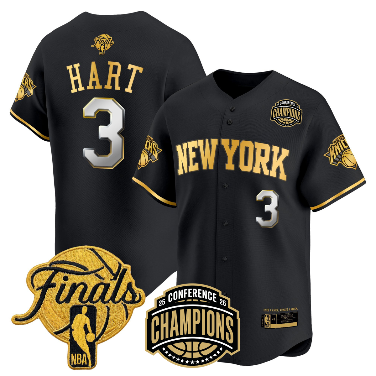NYK 2026 Finals Vapor Baseball Gold Jersey - Stitched