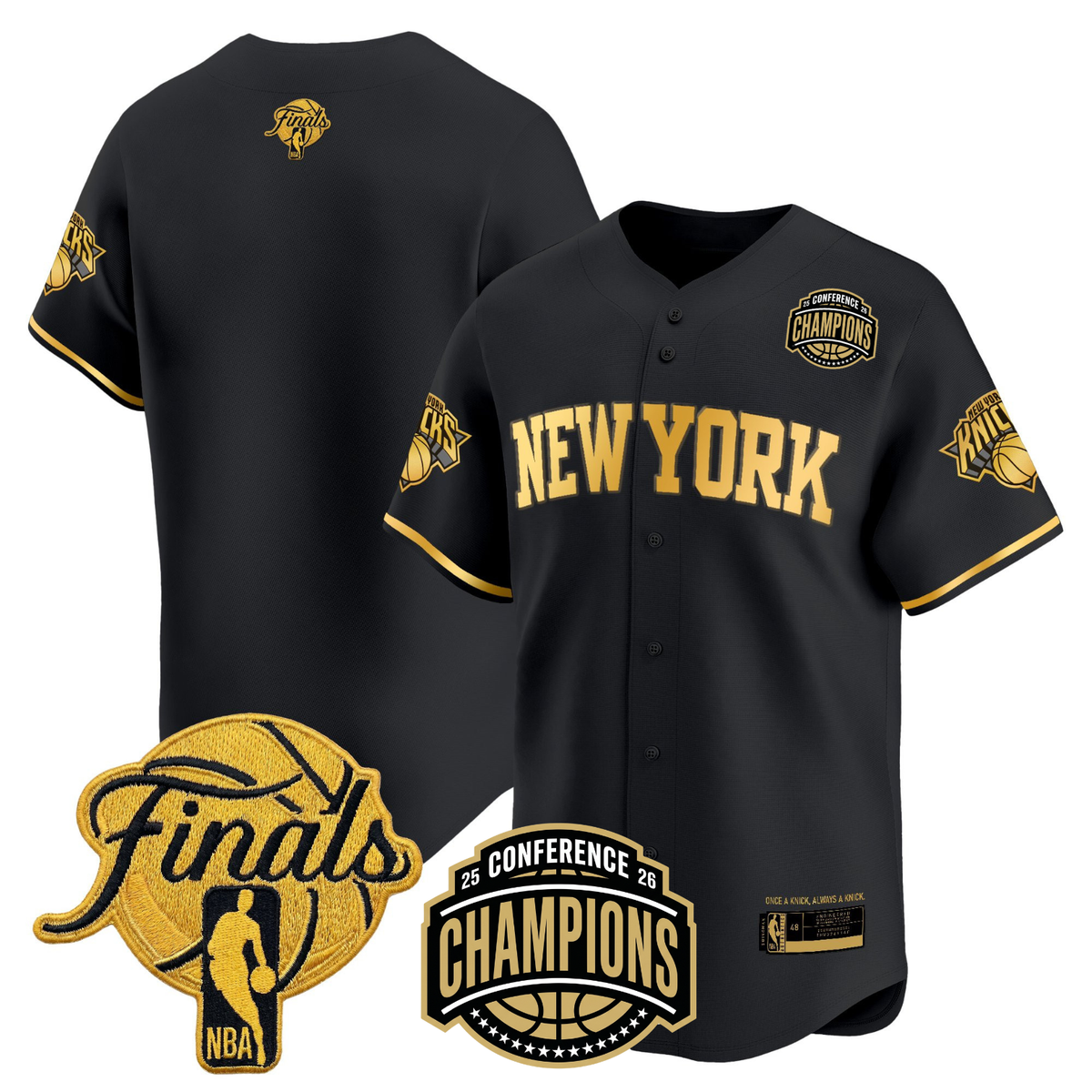 NYK 2026 Finals Vapor Baseball Gold Jersey - Stitched
