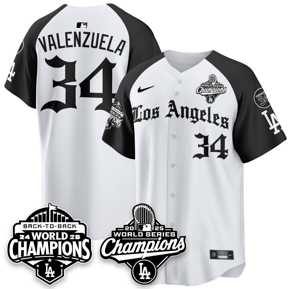 LAD 2025 World Series Champions Vapor Premier Limited Men Jersey - LA Gothic Edition - All Stitched