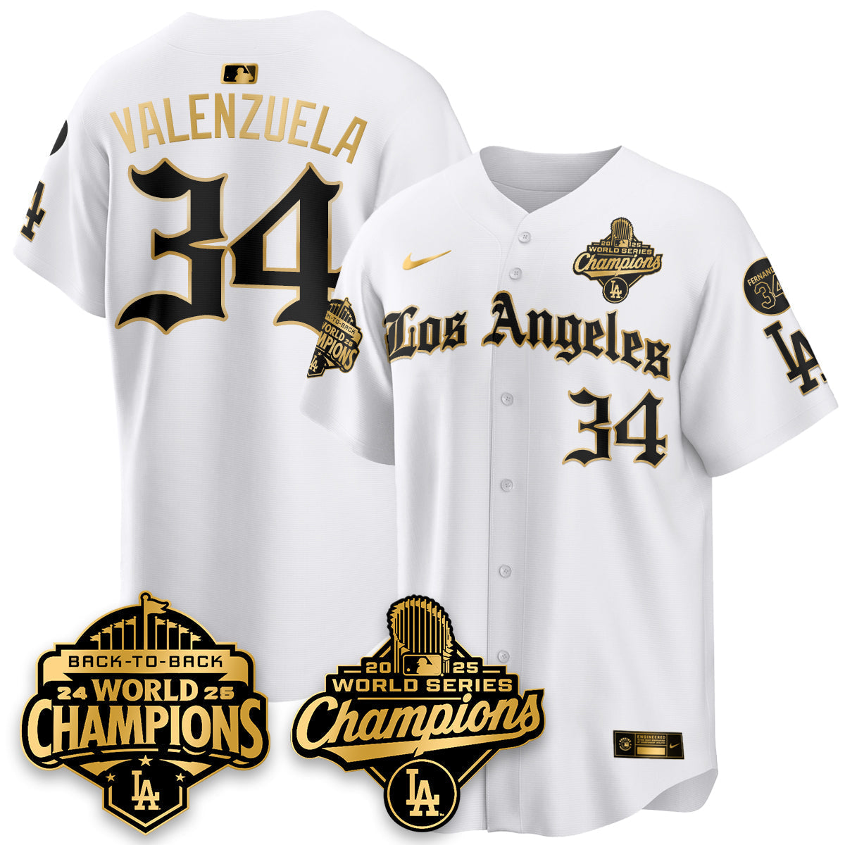 LAD 2025 World Series Champions Vapor Premier Limited Men Jersey - LA Gothic Edition - All Stitched