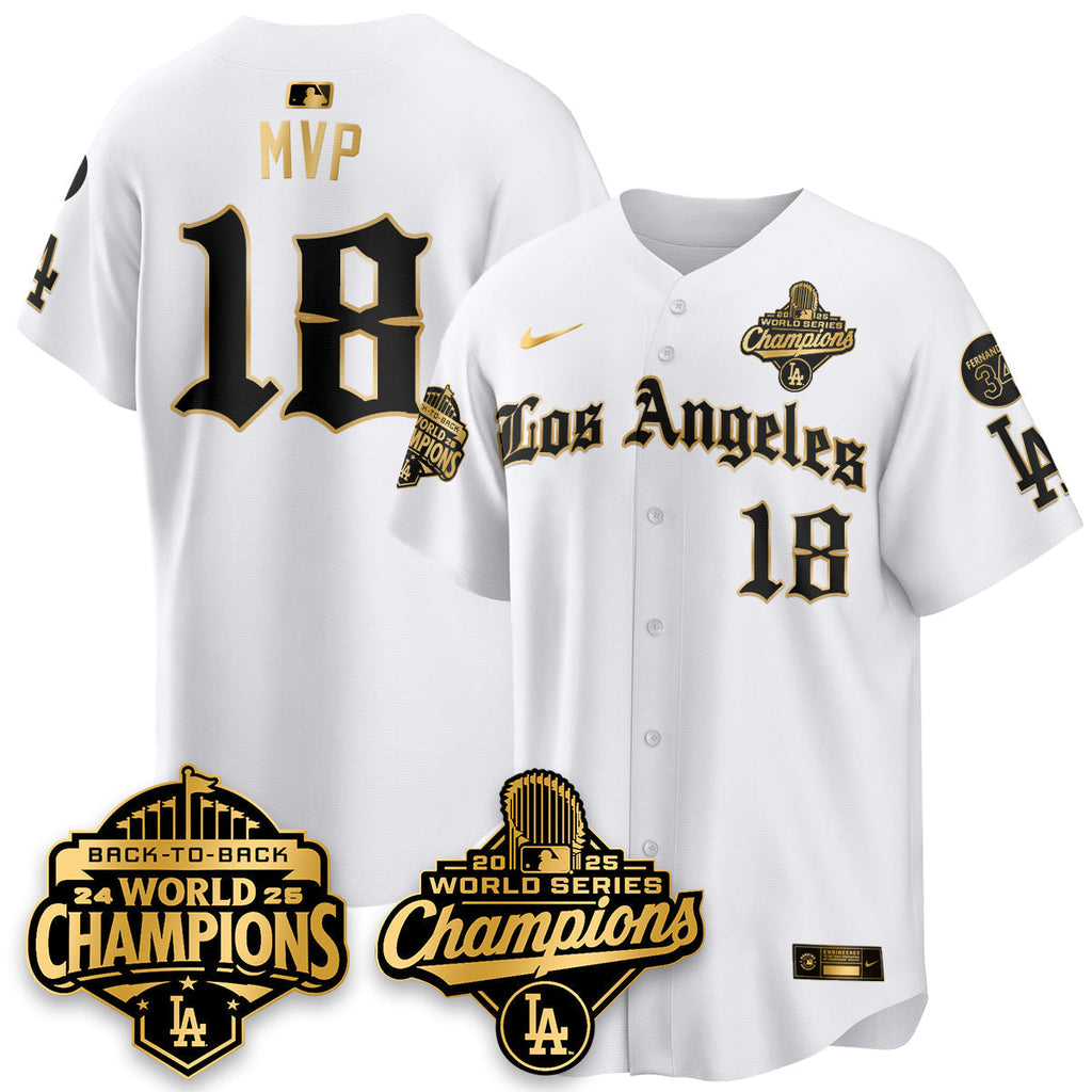 LAD 2025 World Series Champions Vapor Premier Limited Men Jersey - LA Gothic Edition - All Stitched