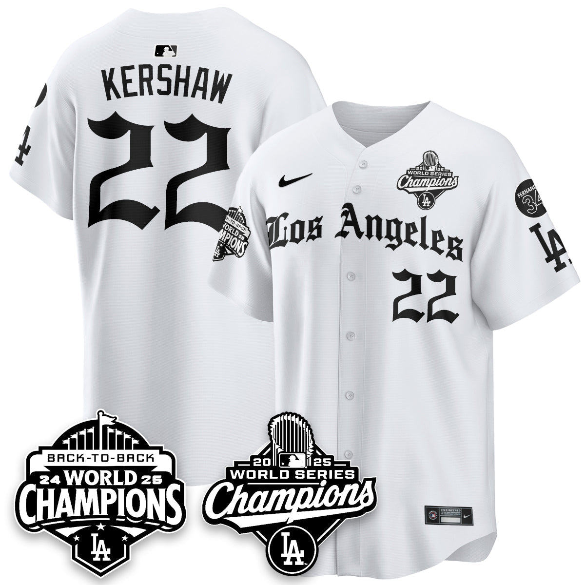 LAD 2025 World Series Champions Vapor Premier Limited Men Jersey - LA Gothic Edition - All Stitched N2