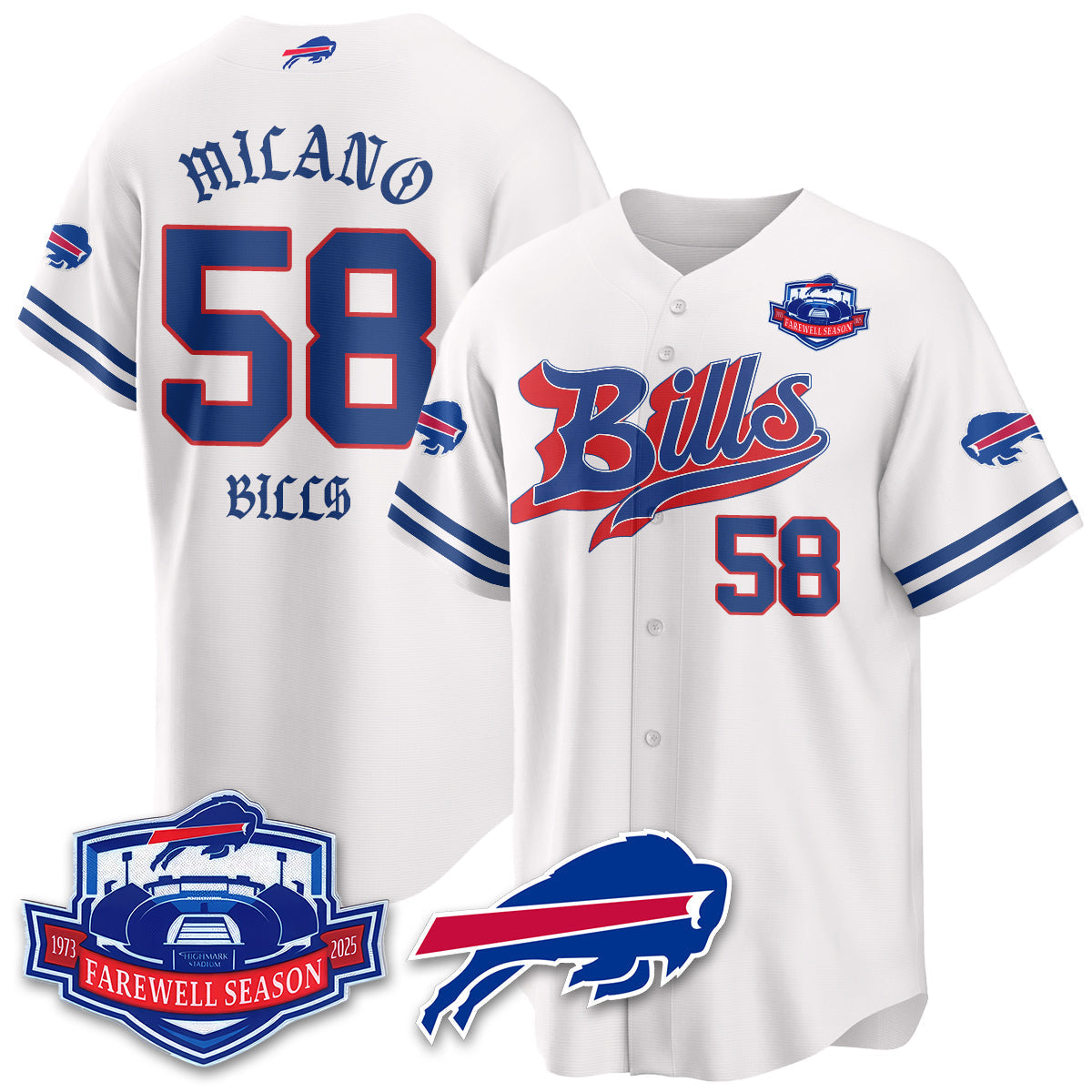 BUF Born x Raised Baseball Men Jersey - All Stitched