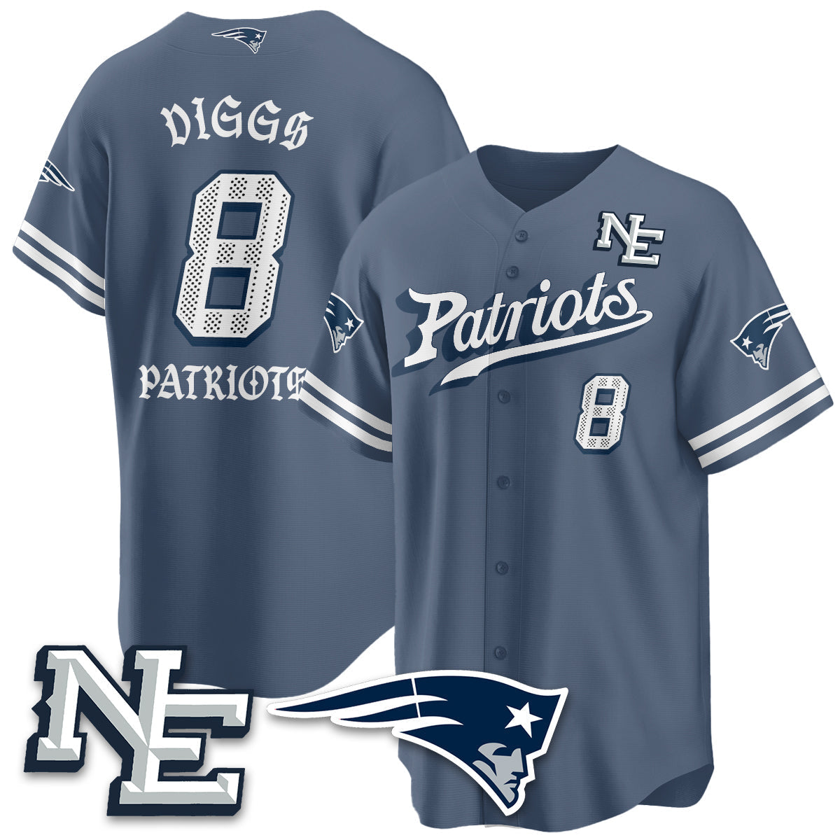 NE Born x Raised Baseball Jersey - All Stitched