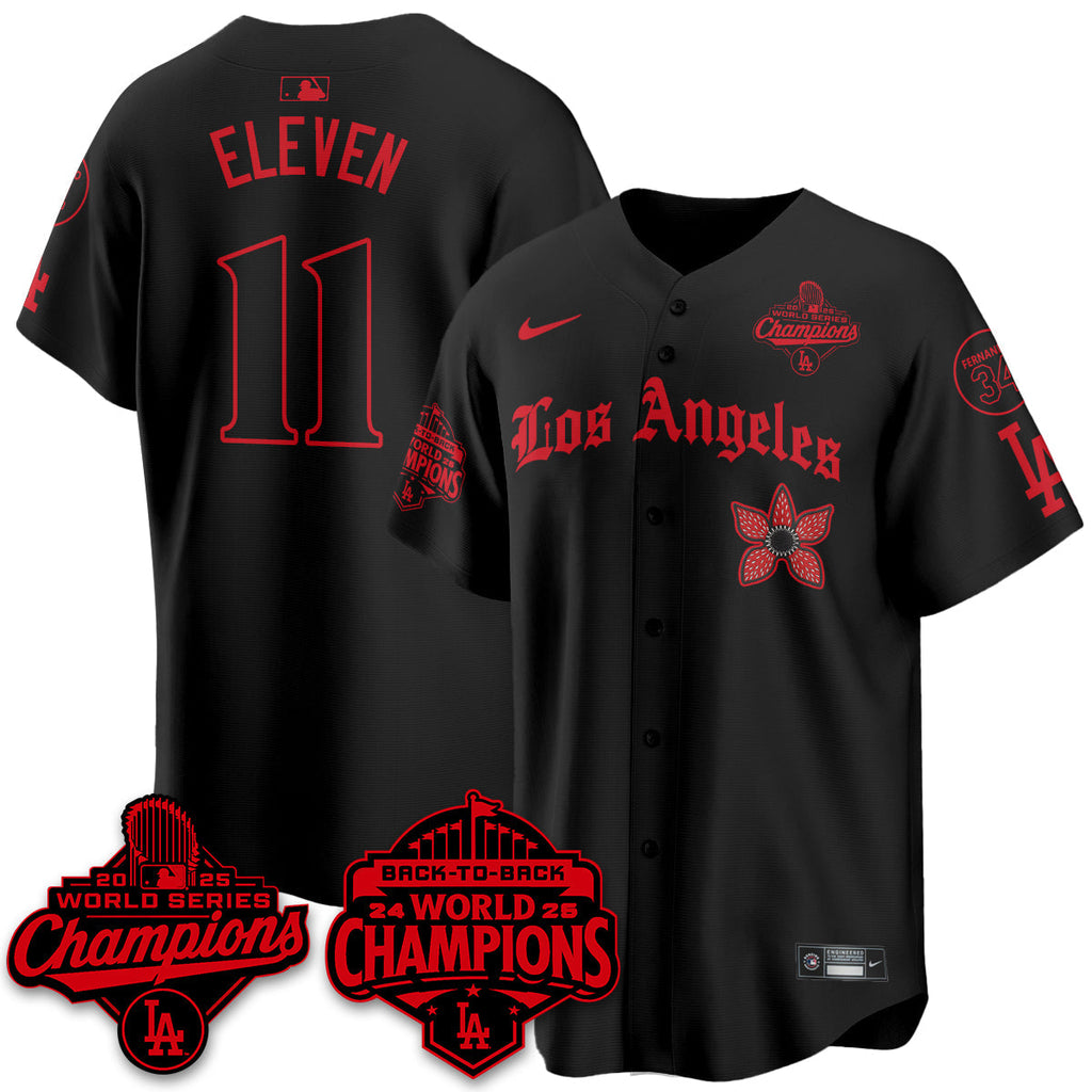 LAD 2025 World Series Champions x Stranger Things Vapor Premier Men Jersey - All Stitched