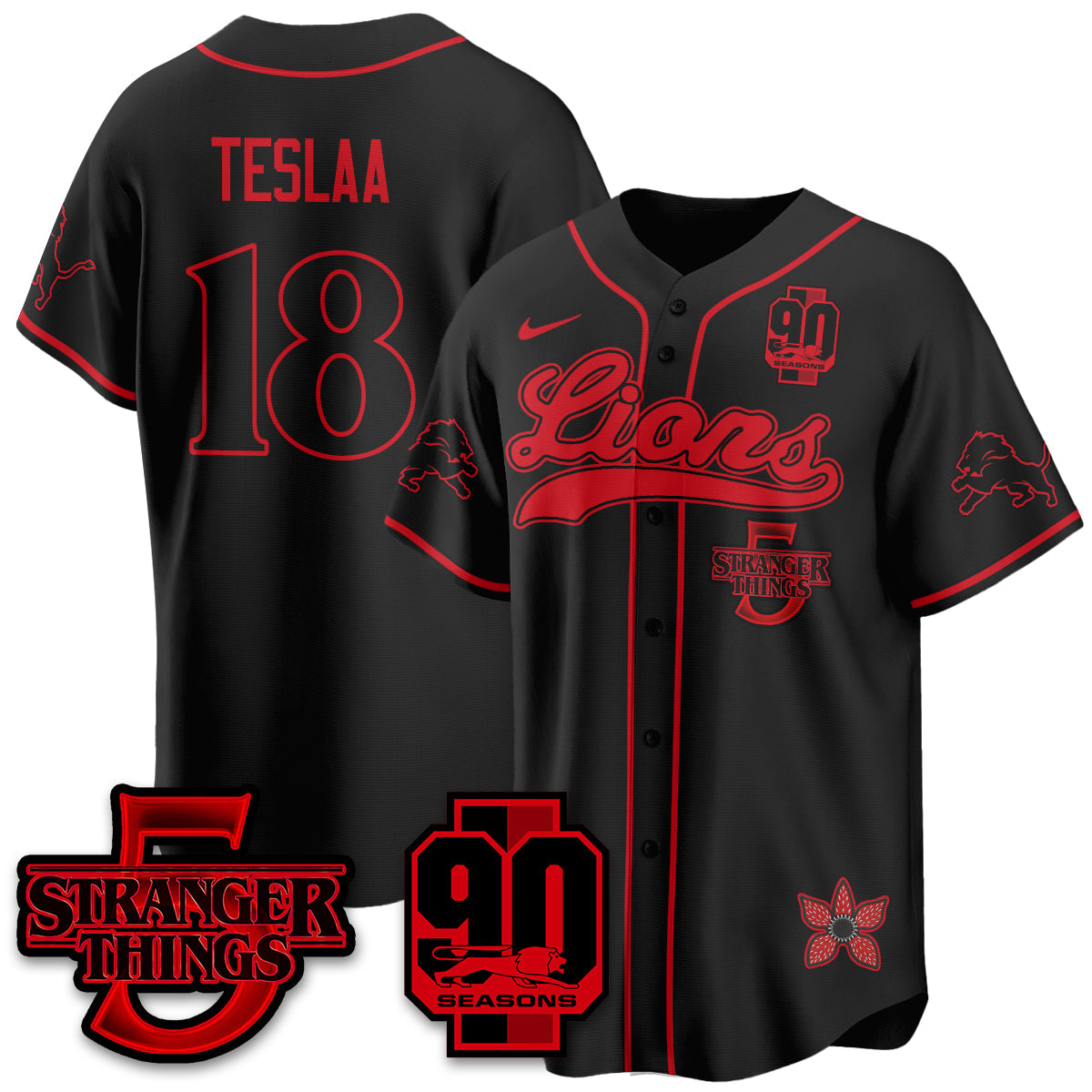 DET 'Stranger Things Edition' Vapor Limited Baseball Men Jersey - All Stitched