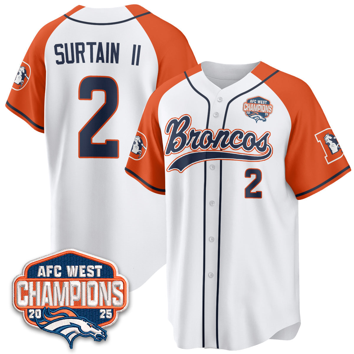 DEN AFC West Division Champions Vapor Limited Baseball Men Jersey - All Stitched