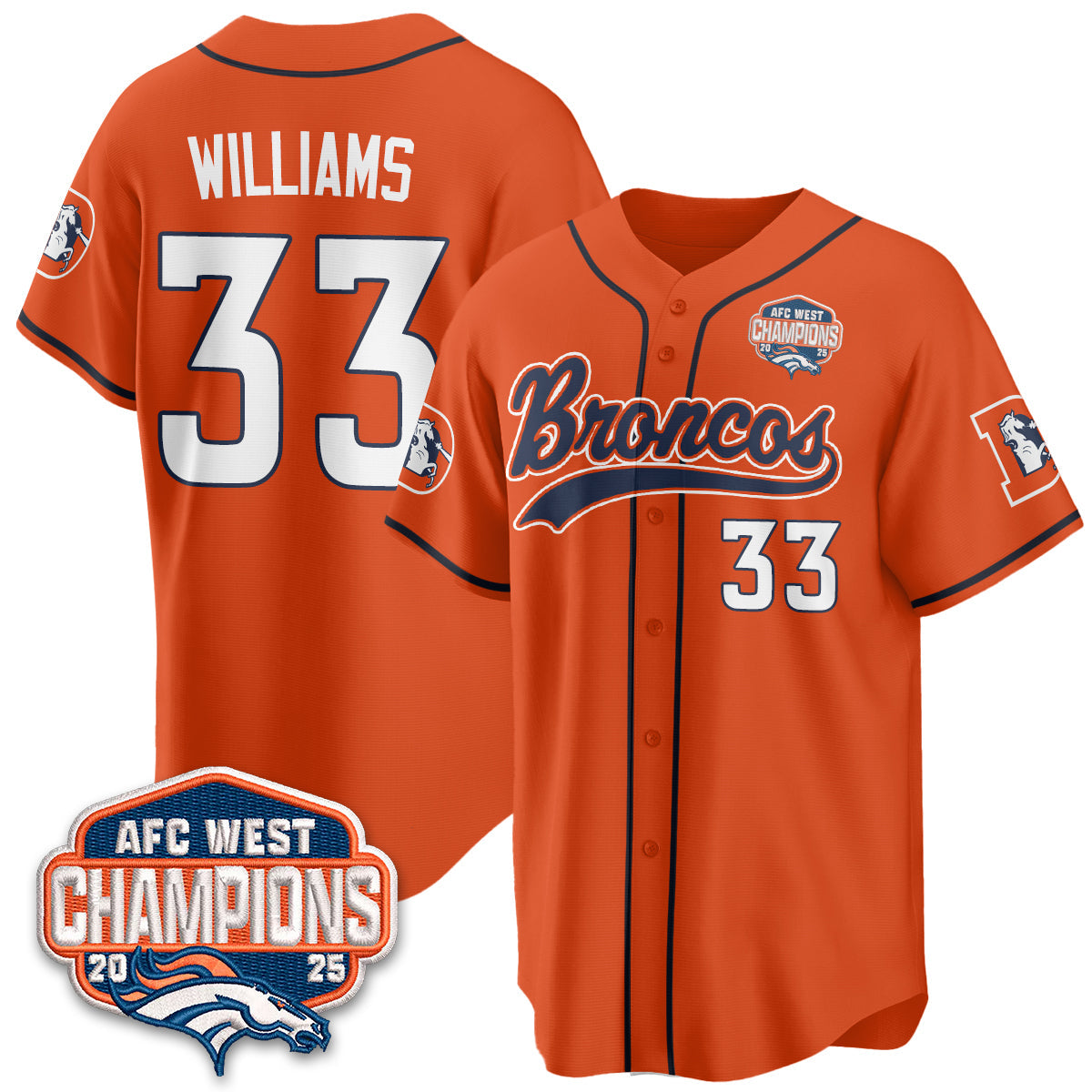 DEN AFC West Division Champions Vapor Limited Baseball Men Jersey - All Stitched
