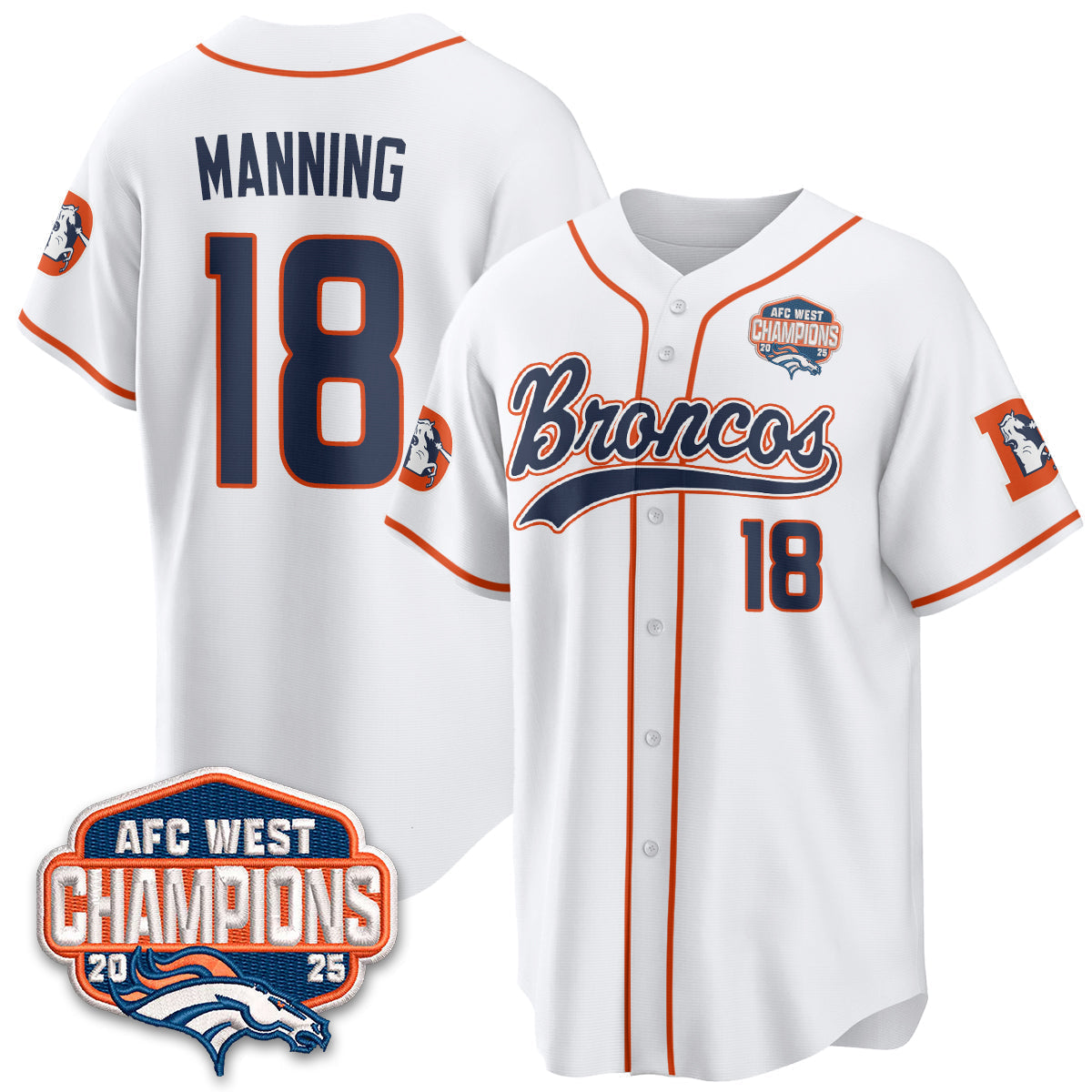 DEN AFC West Division Champions Vapor Limited Baseball Men Jersey - All Stitched