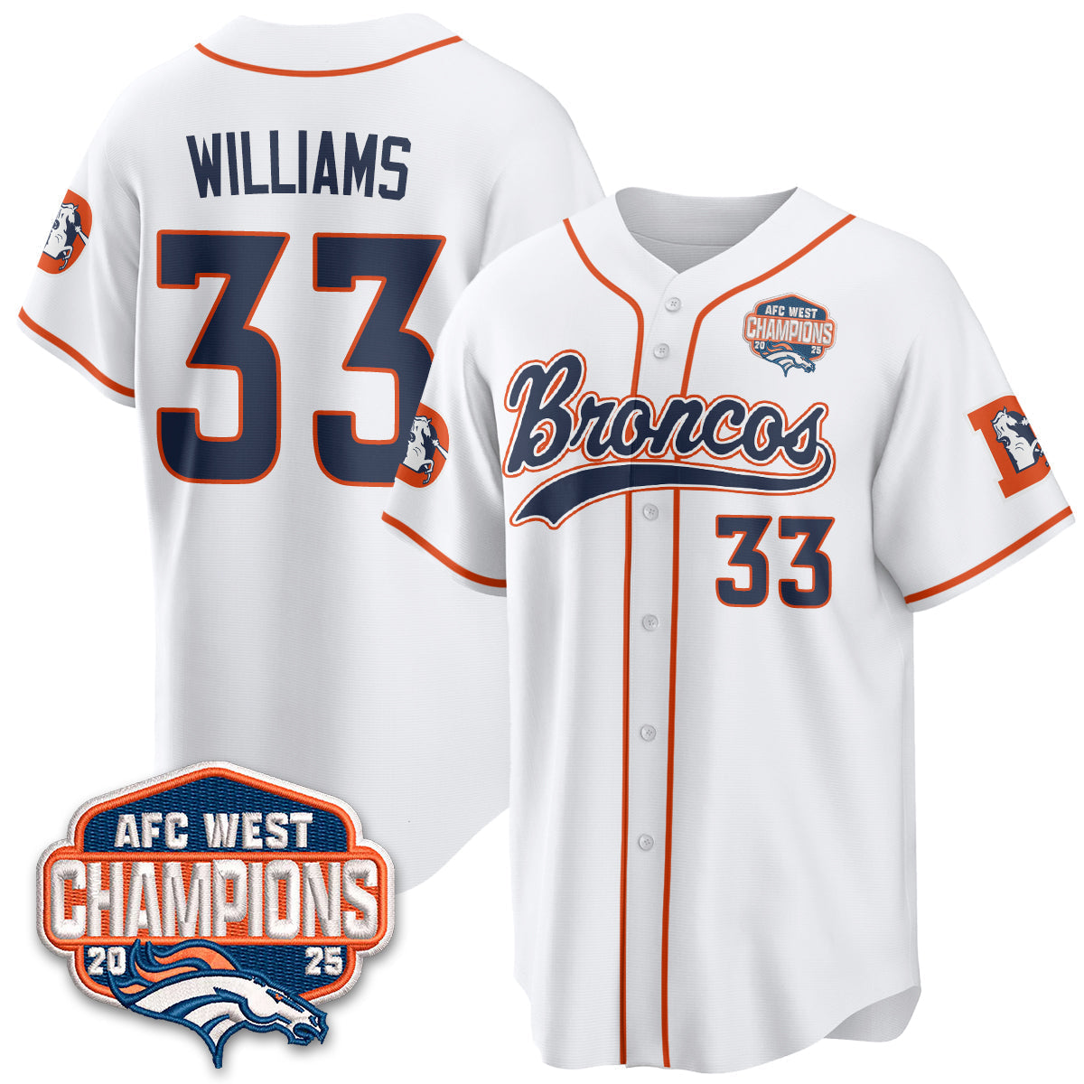 DEN AFC West Division Champions Vapor Limited Baseball Men Jersey - All Stitched