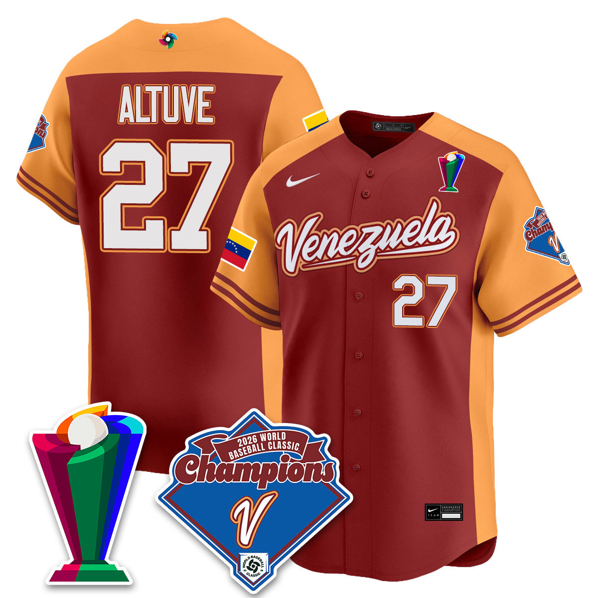 Venezuela Baseball 2026 World Baseball Classic Champions Limited Jersey - All Stitched