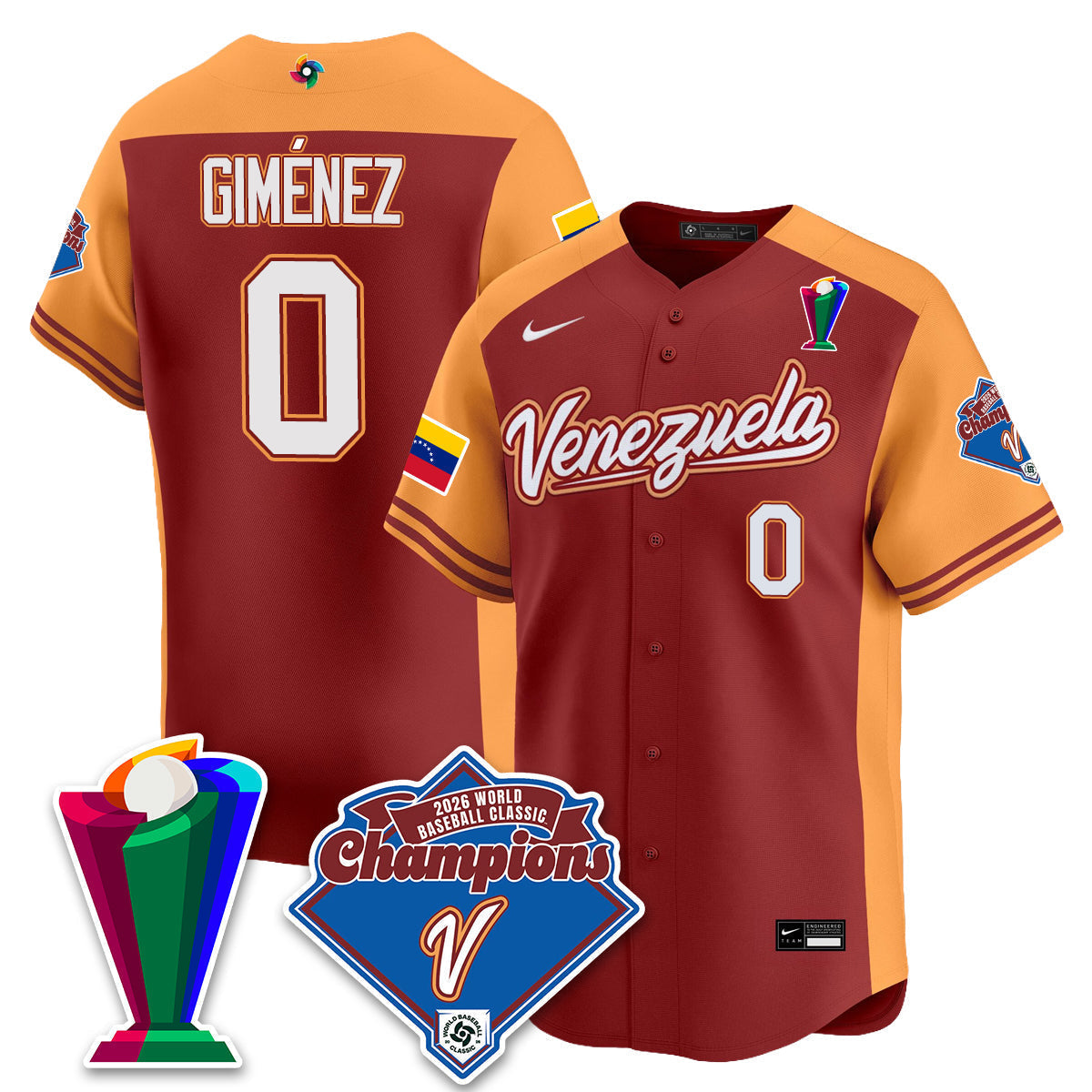 Venezuela Baseball 2026 World Baseball Classic Champions Limited Jersey - All Stitched