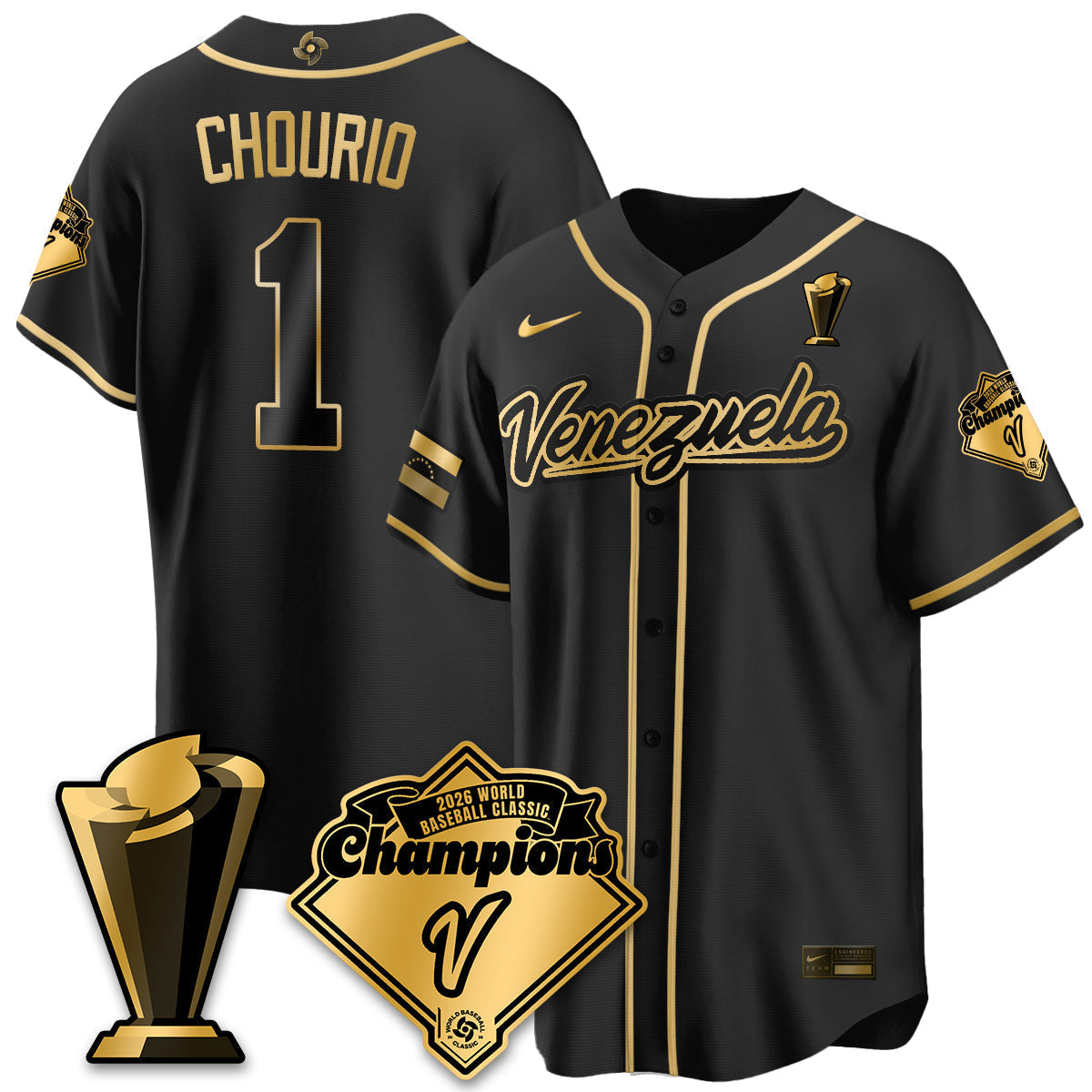 Venezuela Baseball 2026 World Baseball Classic Champions Limited Jersey - All Stitched