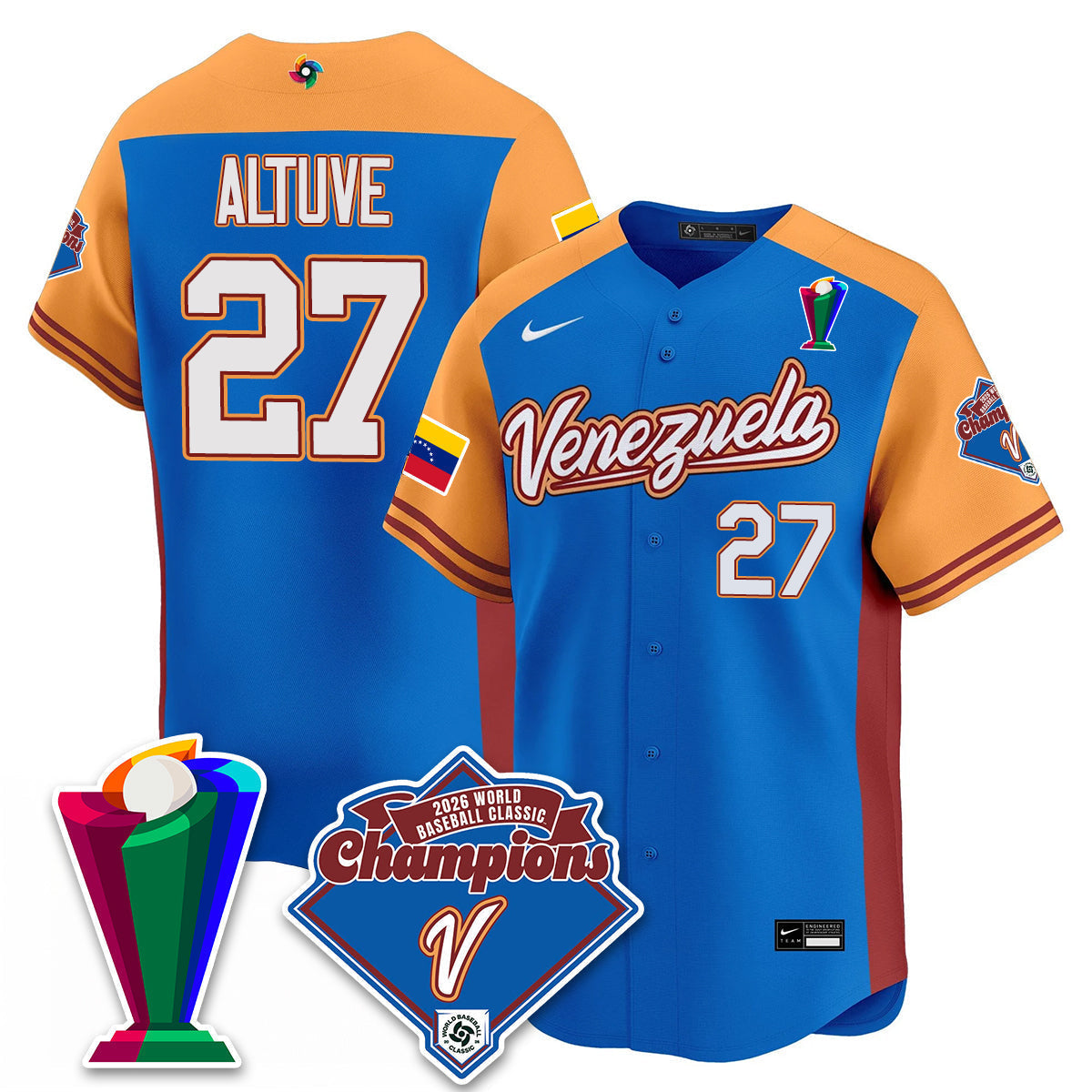 Venezuela Baseball 2026 World Baseball Classic Champions Limited Men Jersey - All Stitched