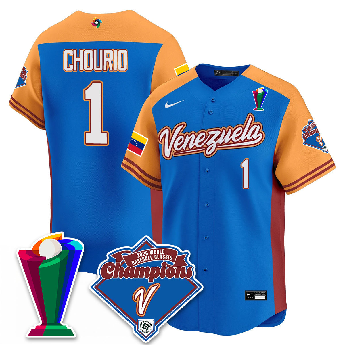 Venezuela Baseball 2026 World Baseball Classic Champions Limited Men Jersey - All Stitched