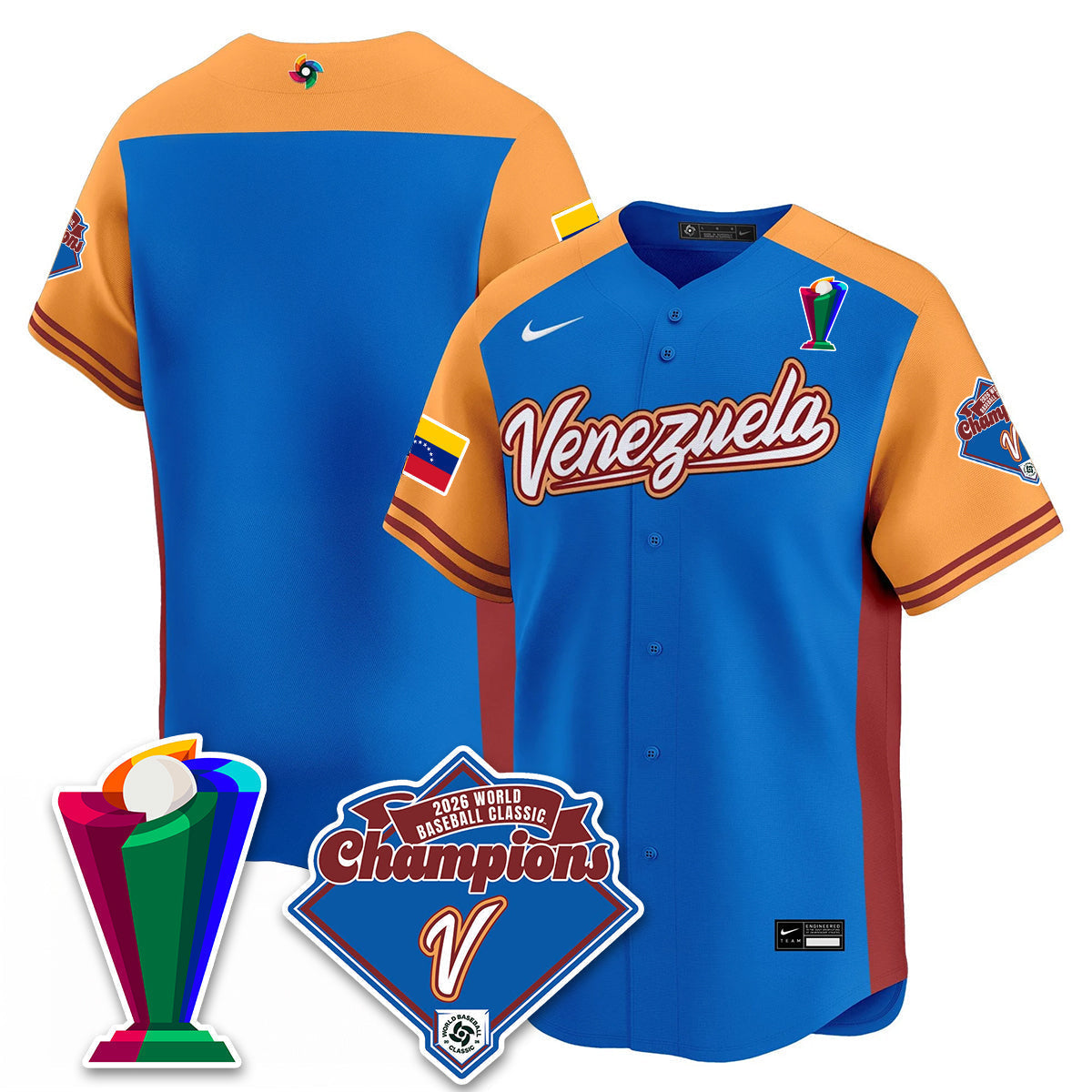Venezuela Baseball 2026 World Baseball Classic Champions Limited Men Jersey - All Stitched