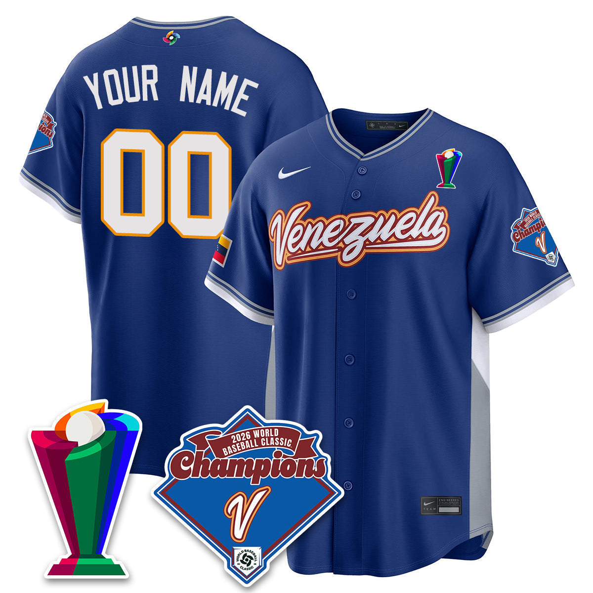 Venezuela Baseball 2026 World Baseball Classic Champions Limited Jersey - All Stitched