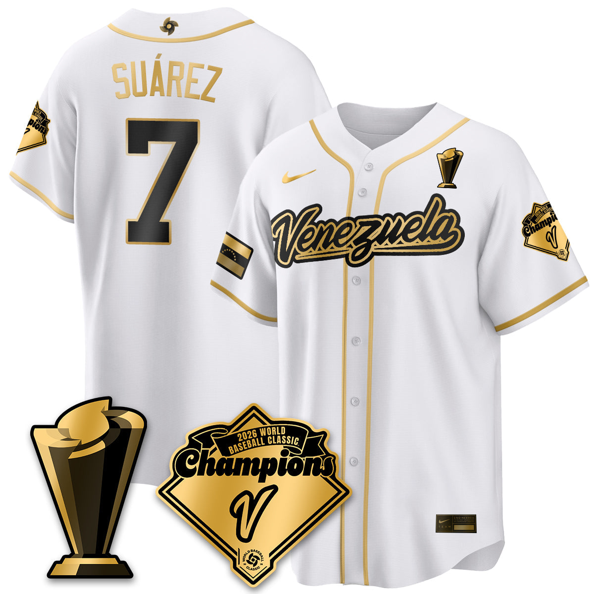 Venezuela Baseball 2026 World Baseball Classic Champions Limited Men Jersey - All Stitched