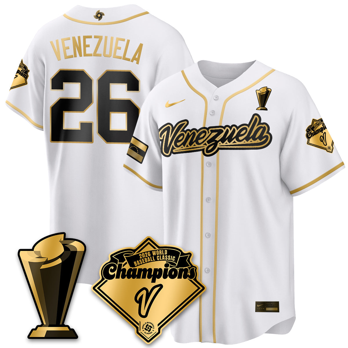 Venezuela Baseball 2026 World Baseball Classic Champions Limited Jersey - All Stitched