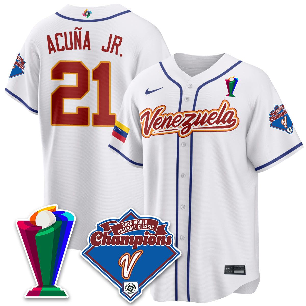 Venezuela Baseball 2026 World Baseball Classic Champions Limited Jersey - All Stitched