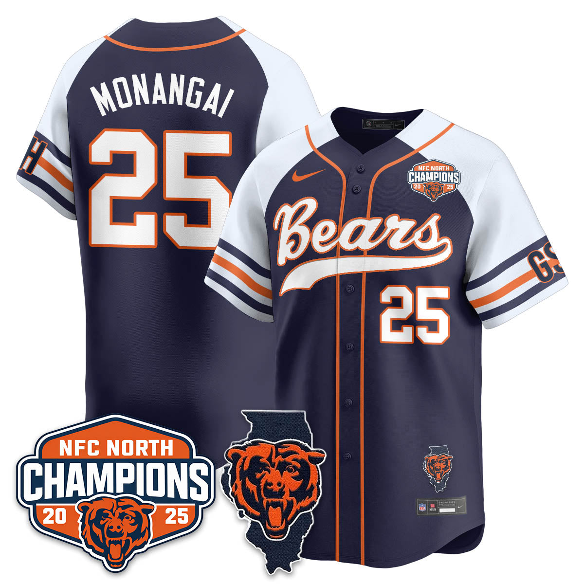 CHI  NFC North Division Champions Vapor Limited Baseball Men Jersey - All Stitched