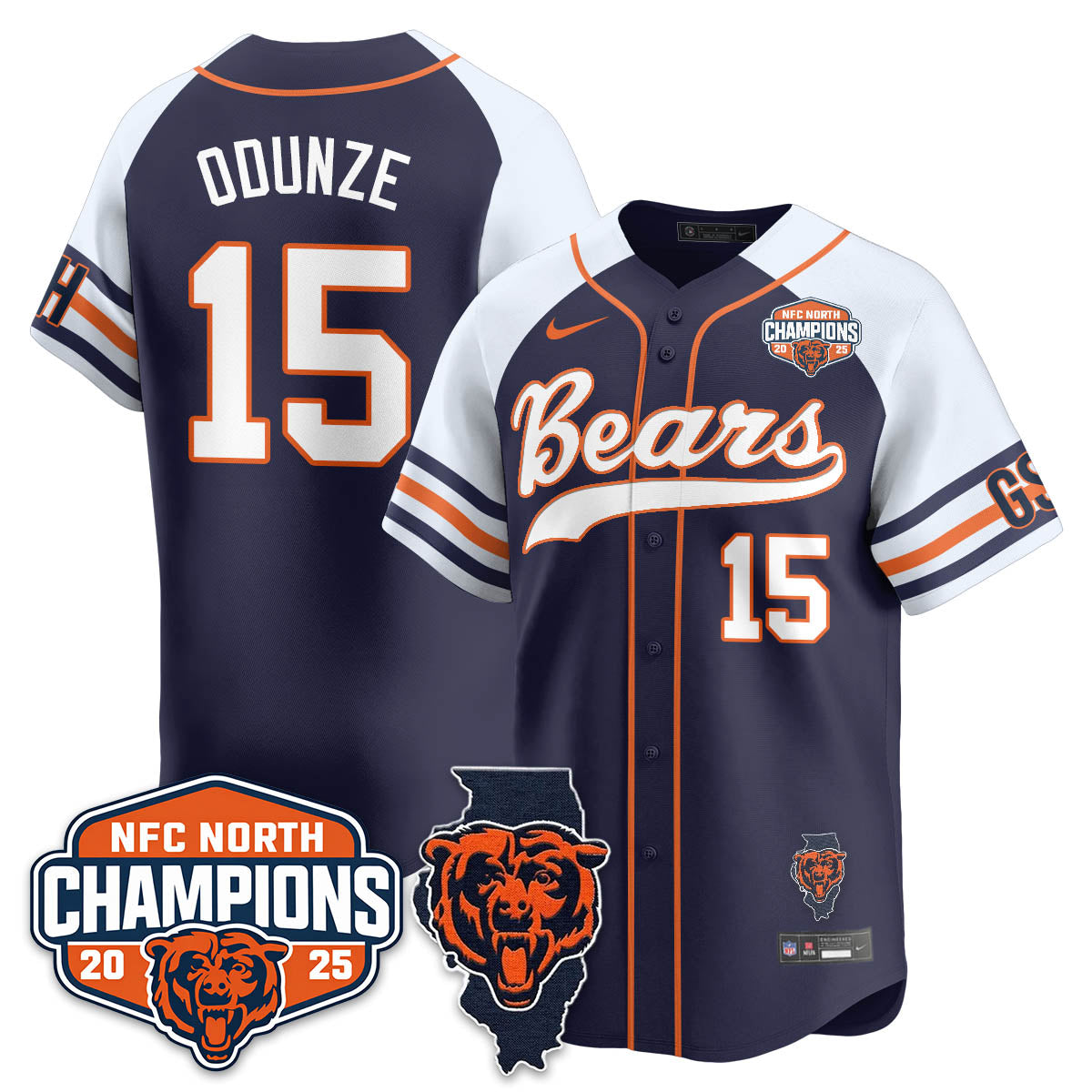 CHI  NFC North Division Champions Vapor Limited Baseball Men Jersey - All Stitched