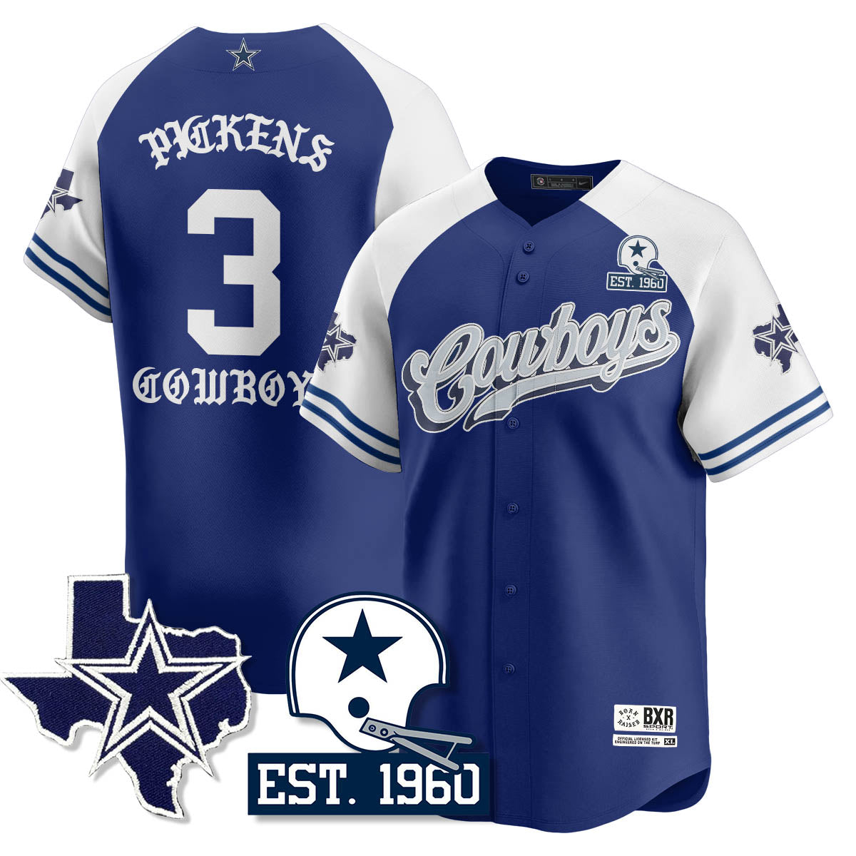 DAL Born x Raised Baseball Jersey - All Stitched