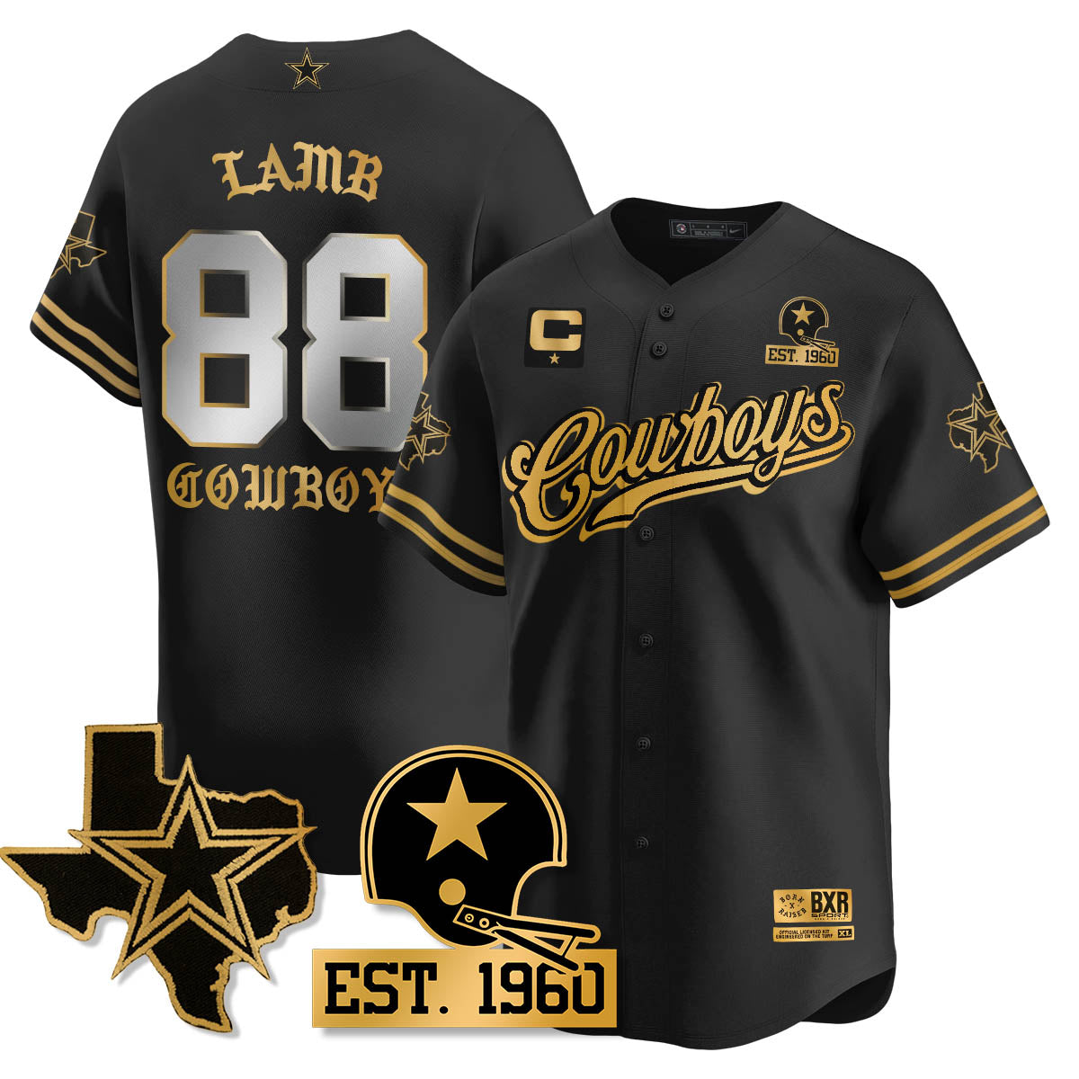 DAL Born x Raised Baseball Jersey - All Stitched