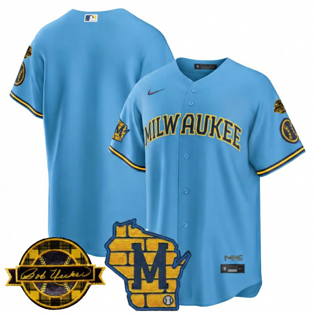 MIL Home & Bob Uecker Patch Vapor Premier Limited Jersey - All Stitched