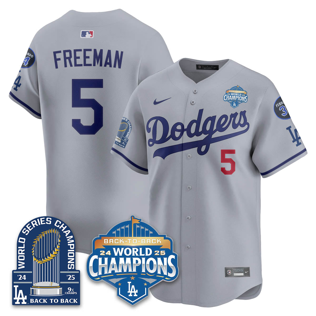 LAD 2025 World Series Champions Men Jersey - 9x Champs - All Stitched