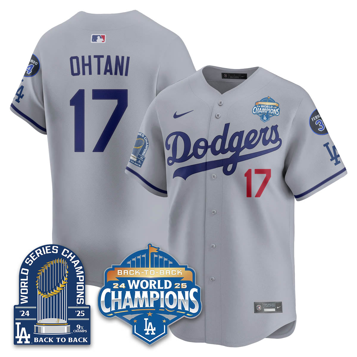 LAD 2025 World Series Champions Men Jersey - 9x Champs - All Stitched