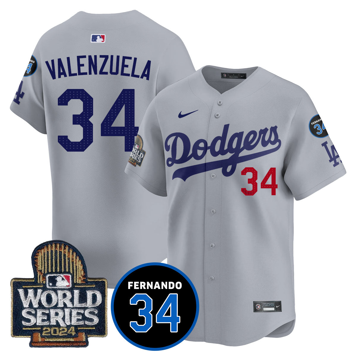 Dodgers Fernando Valenzuela Memorial Men Jersey - All Stitched