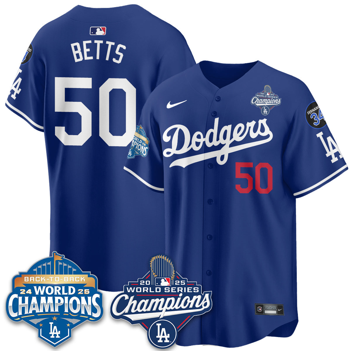 LAD 2025 World Series Champions Men Jersey - All Stitched N2