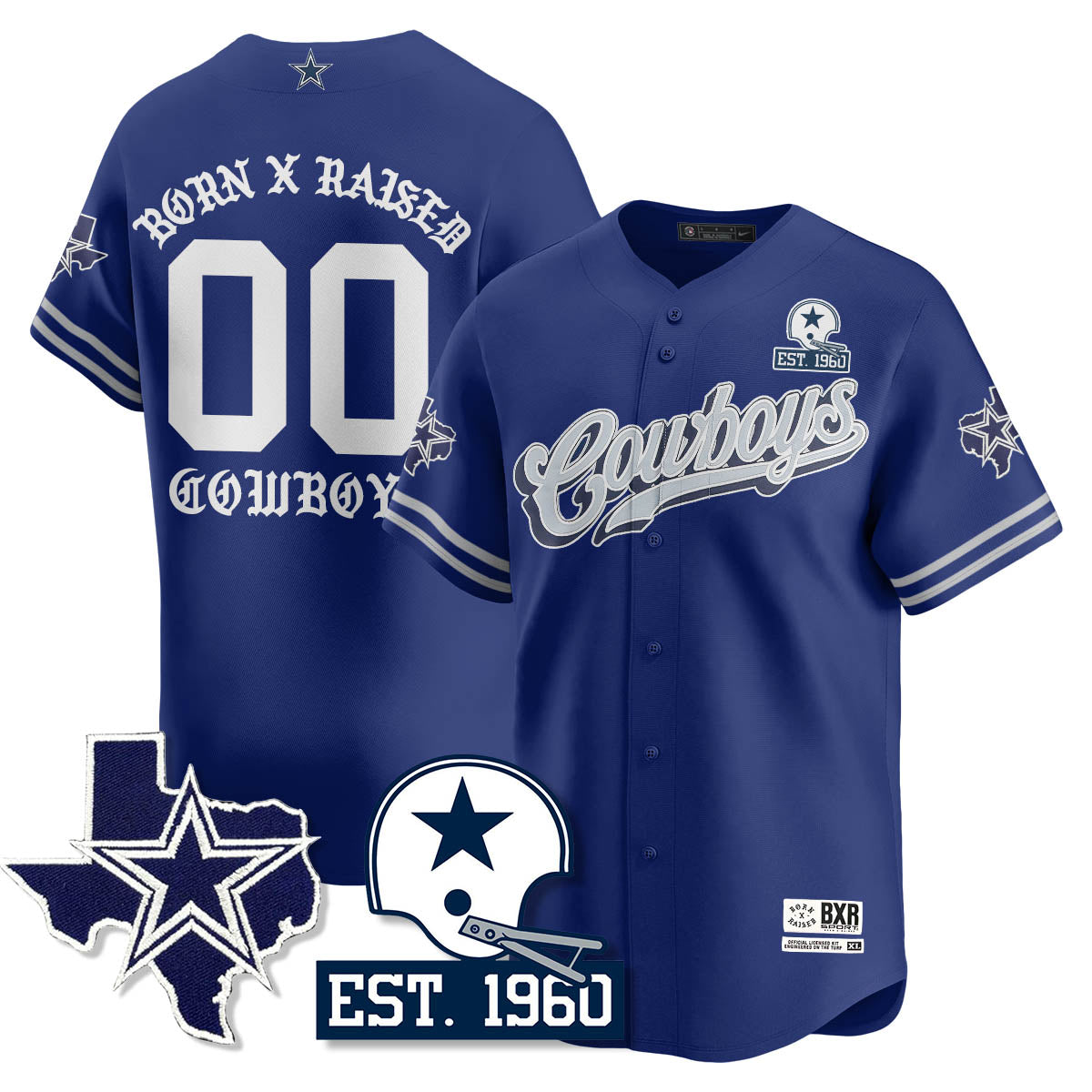 DAL Born x Raised Baseball Men Jersey - All Stitched