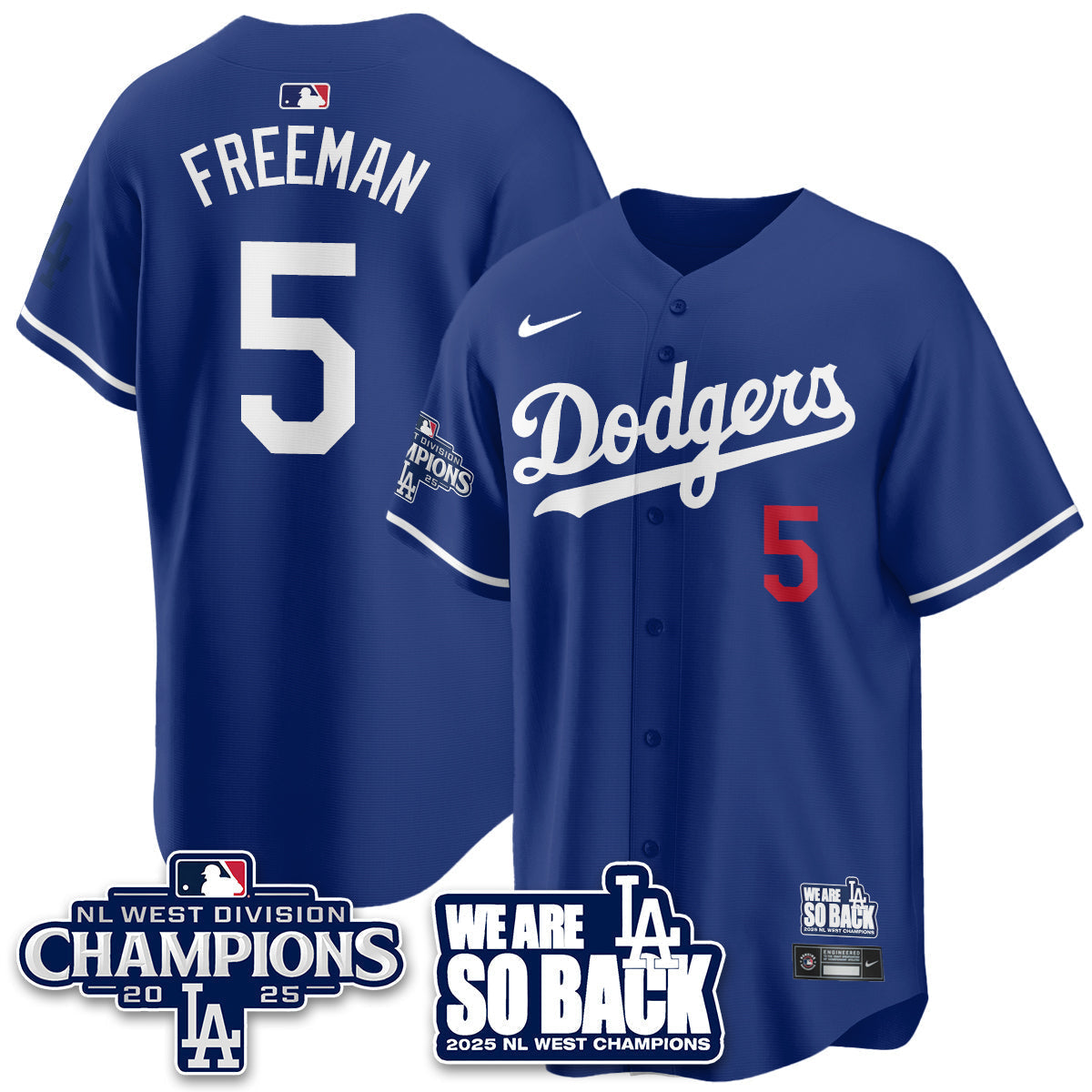 LAD 2025 NL West Division Champions Jersey - All Stitched