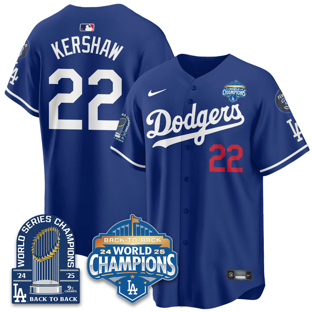 LAD 2025 World Series Champions Men Jersey - 9x Champs - All Stitched N2