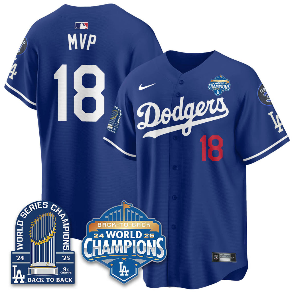 LAD 2025 World Series Champions Men Jersey - 9x Champs - All Stitched