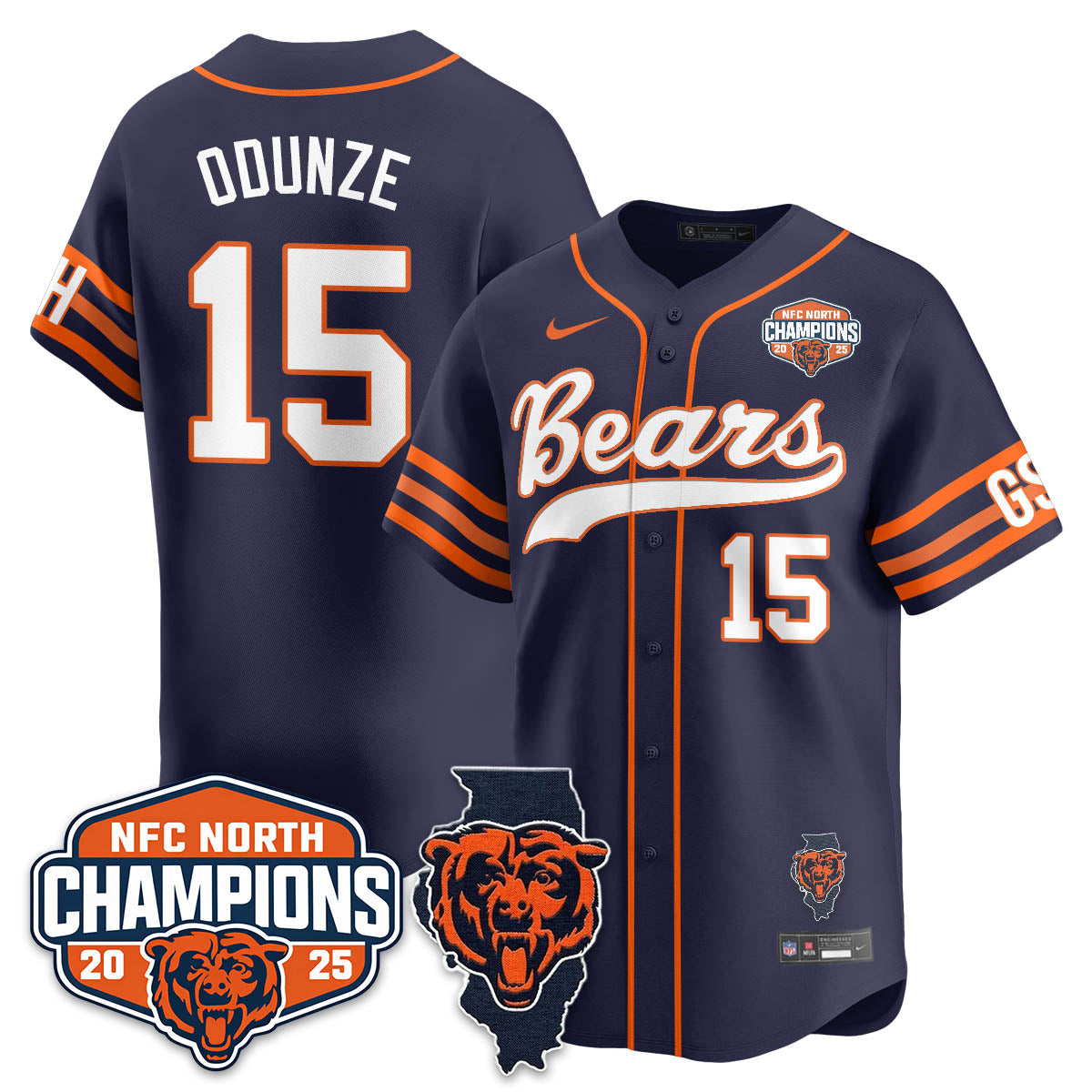 CHI  NFC North Division Champions Vapor Limited Baseball Men Jersey - All Stitched